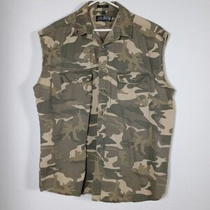 Canyon Guide Outfitters Men's 2XL Camo Sleeveless Button-Down Shirt Vest 100%...